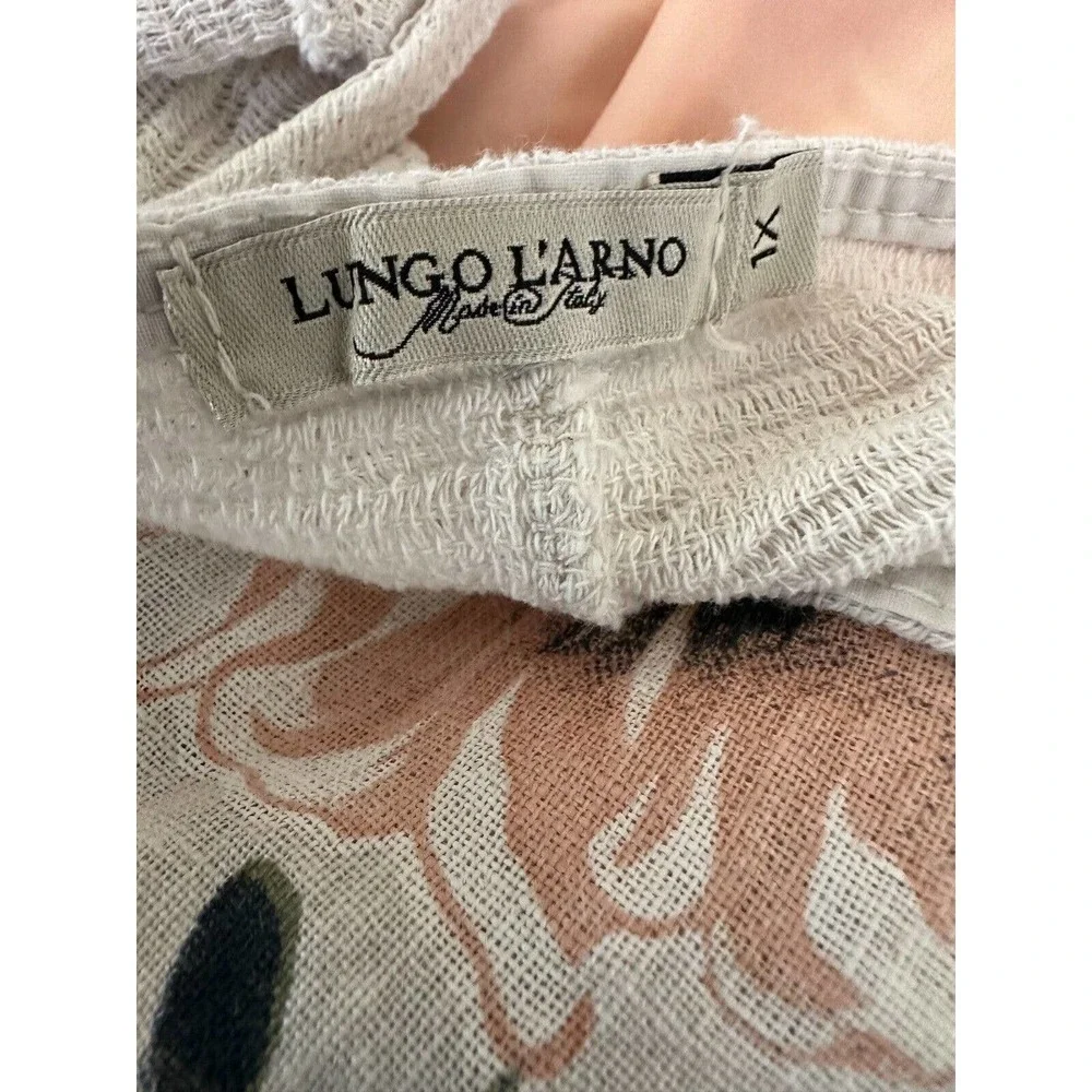 ✨2/$20 Lungo L'arno Cap Sleeve Linen Top Italy Lagonlook Floral Plus Size 1X - Picture 5 of 7